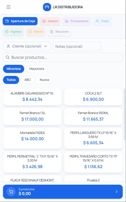 MiPOS en el celular: pantalla de venta desde el teléfono